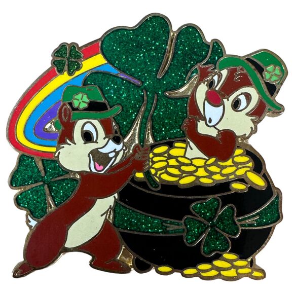 Disney Chip and Dale Happy St. Patrick's Day 2015 Pot of Gold Pin - Picture 1 of 2